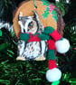 Long-eared Owl with fabric scarf Christmas tree decoration.   - Image 2