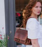 Brown Leather Crossbody Shoulder Bag with Pockets