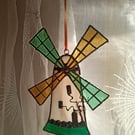 'Seconds Sunday' Stained glass windmill sun catcher hanging decoration