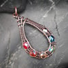 Copper Wire Weave Rainbow Drop Pendant