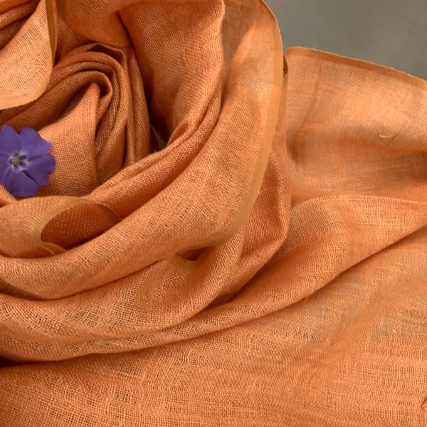 Spice Mix Pure Linen Yarn Dye Solid Scarf in Super Soft Finish for comfort .