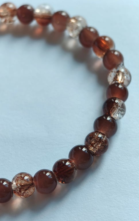 Rich Earthy Brown Glass Bead Bracelet 