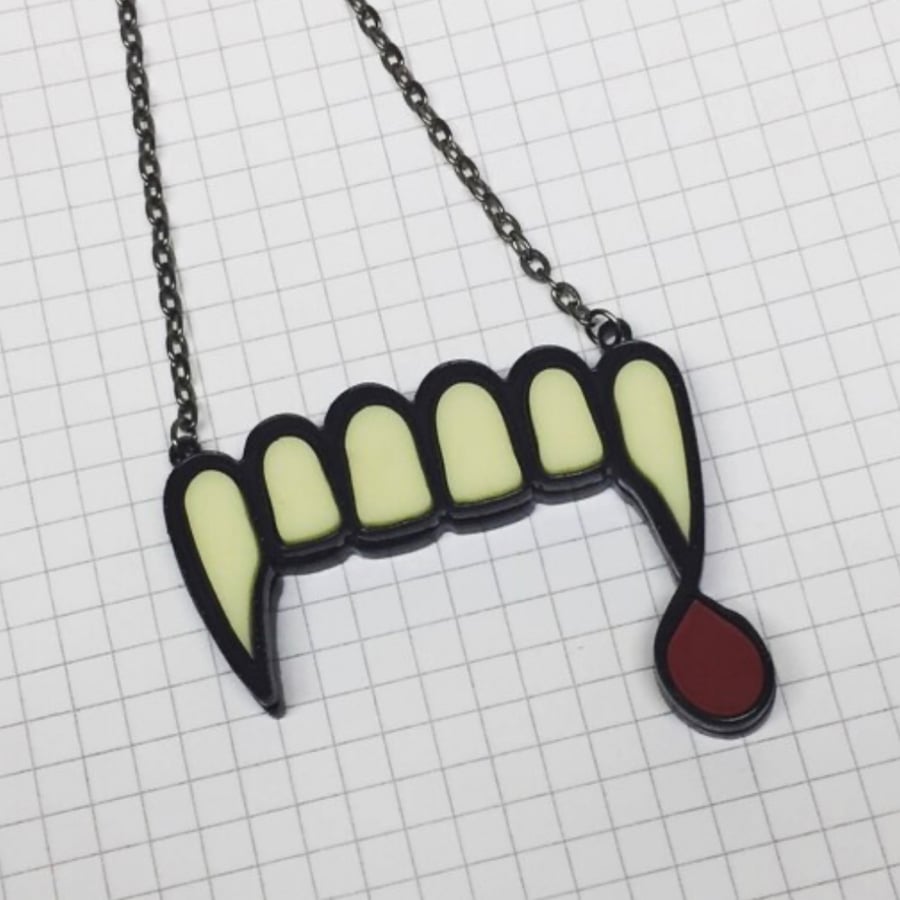 Halloween Vampire Fang Necklace