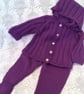 Baby's Ribbed Hooded Jacket and Leggings Set, Baby Shower Gift, 6 - 12 Months - Image 5