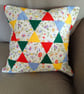 Patchwork cushion cover in 1980's Laura Ashley "Floribunda" and bright colours,  - Image 1