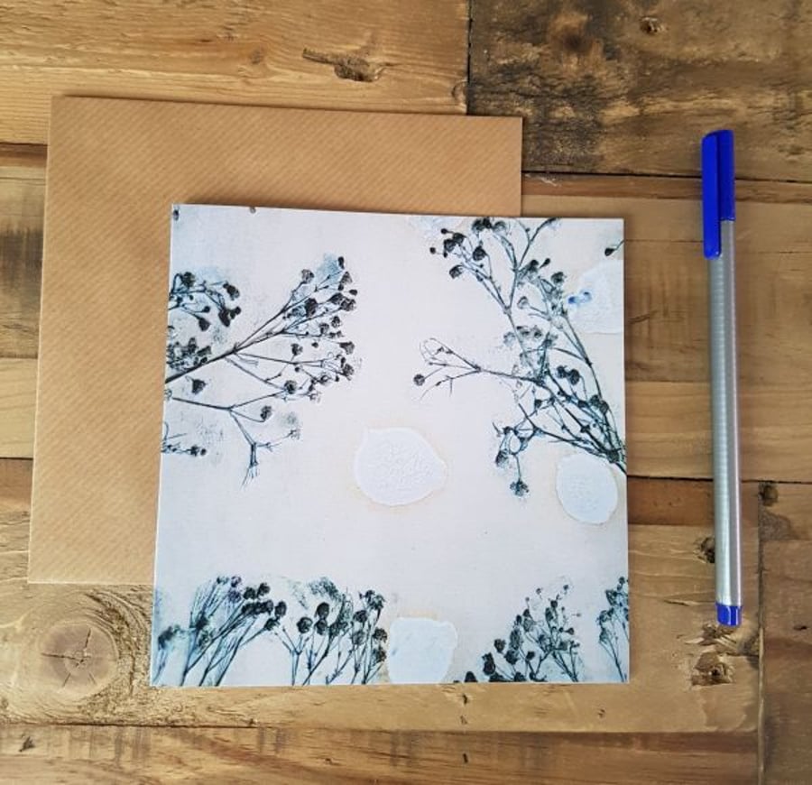 Card - Grey Gypsophila