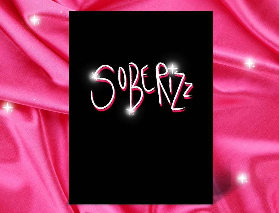 Sober Rizz Sober Card Sobriety Gift, AA Gifts Sober Anniversary Card for women, 