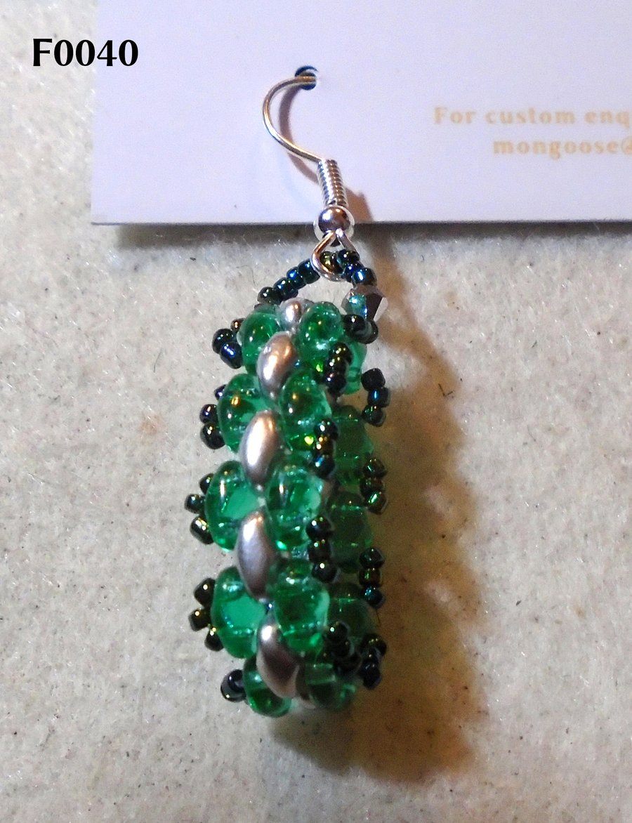 Brickwork-pattern bead earrings (customisable)