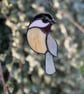 Adorable coal tit stained glass bird decoration - Image 2