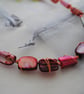 Copper rivershell twist pink red necklace - Image 3