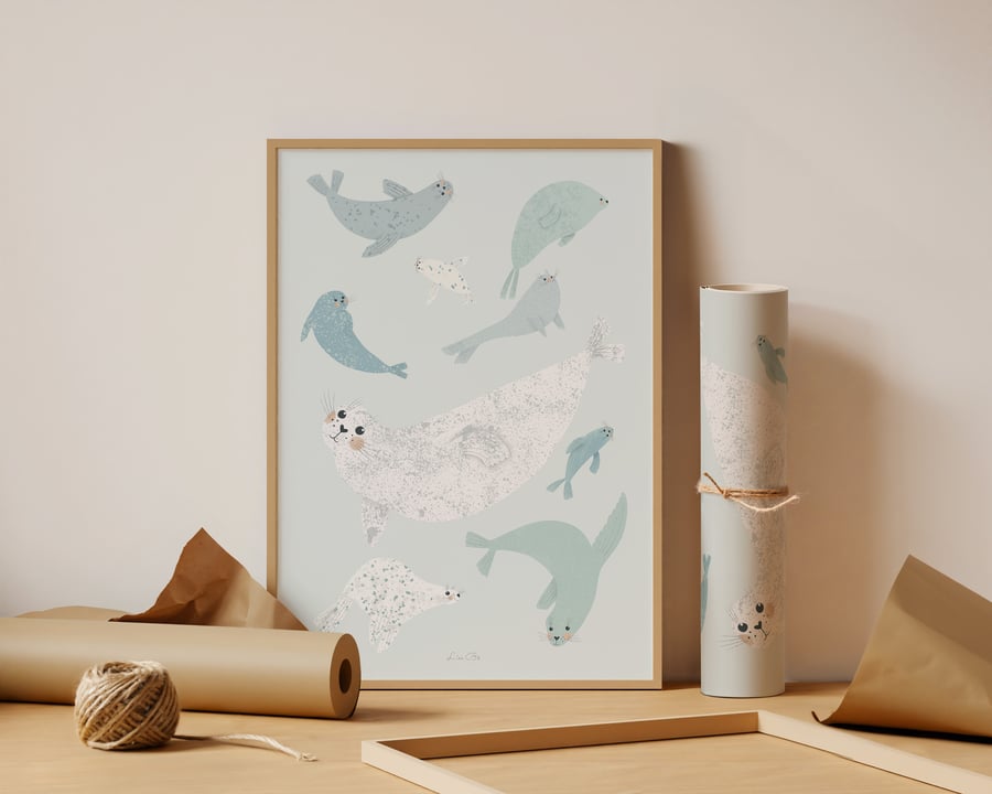 Cute Seal Giclée Print - Childrens Illustration Wall Art 