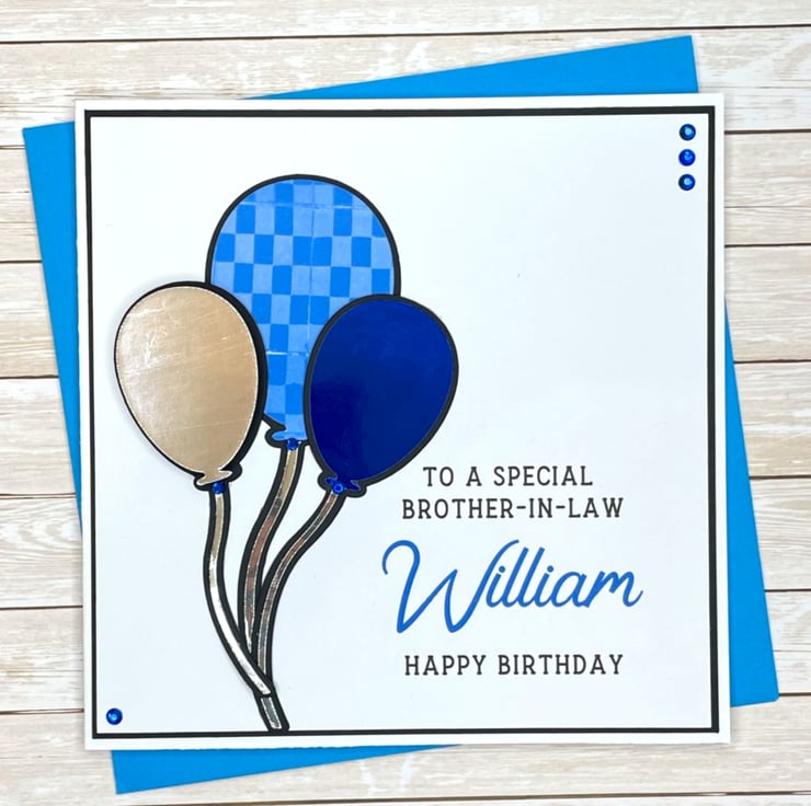 Personalised Birthday Card Blue Balloons Brothe... - Folksy