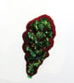 Leaf Brooch Beaded Embroidered Handmade Autumn Pin Statement Jewellery - Image 5