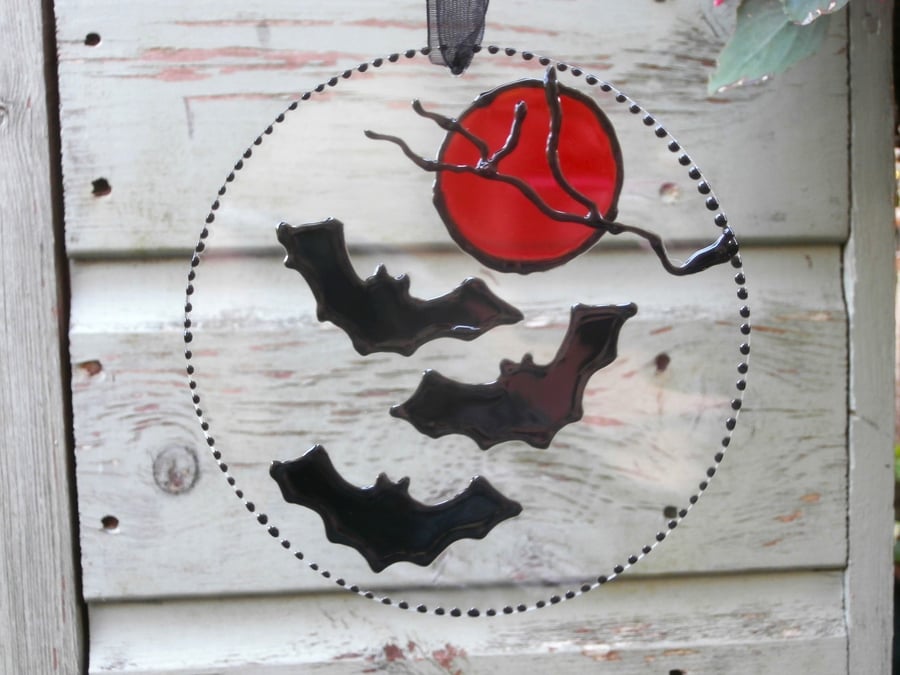 Halloween Spooky bats sun catcher decoration.