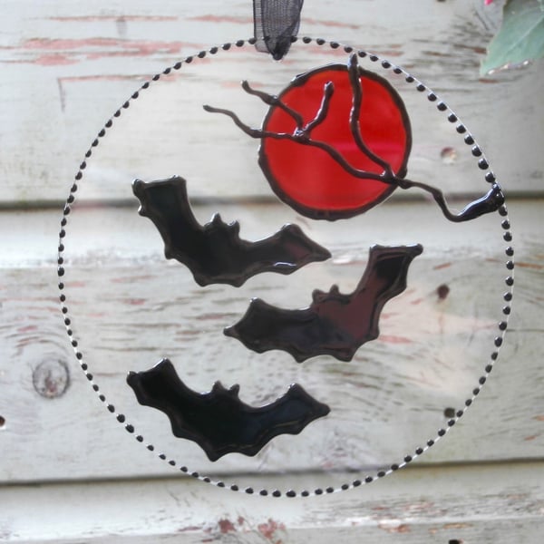 Halloween Spooky bats sun catcher decoration.