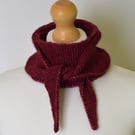Handmade Silk Merino Bordeaux Scarf - Lightweight Knit Neck Wrap