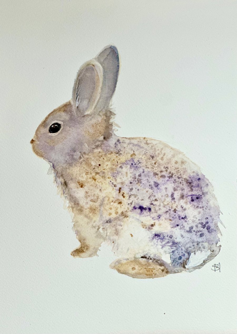 Rabbit watercolour painting 