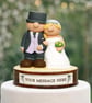 Wedding Cake Topper - Personalised Bride and Groom Cake Decor Custom Gift 
