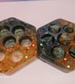 Black and Glow In The Dark Orange Dice Set