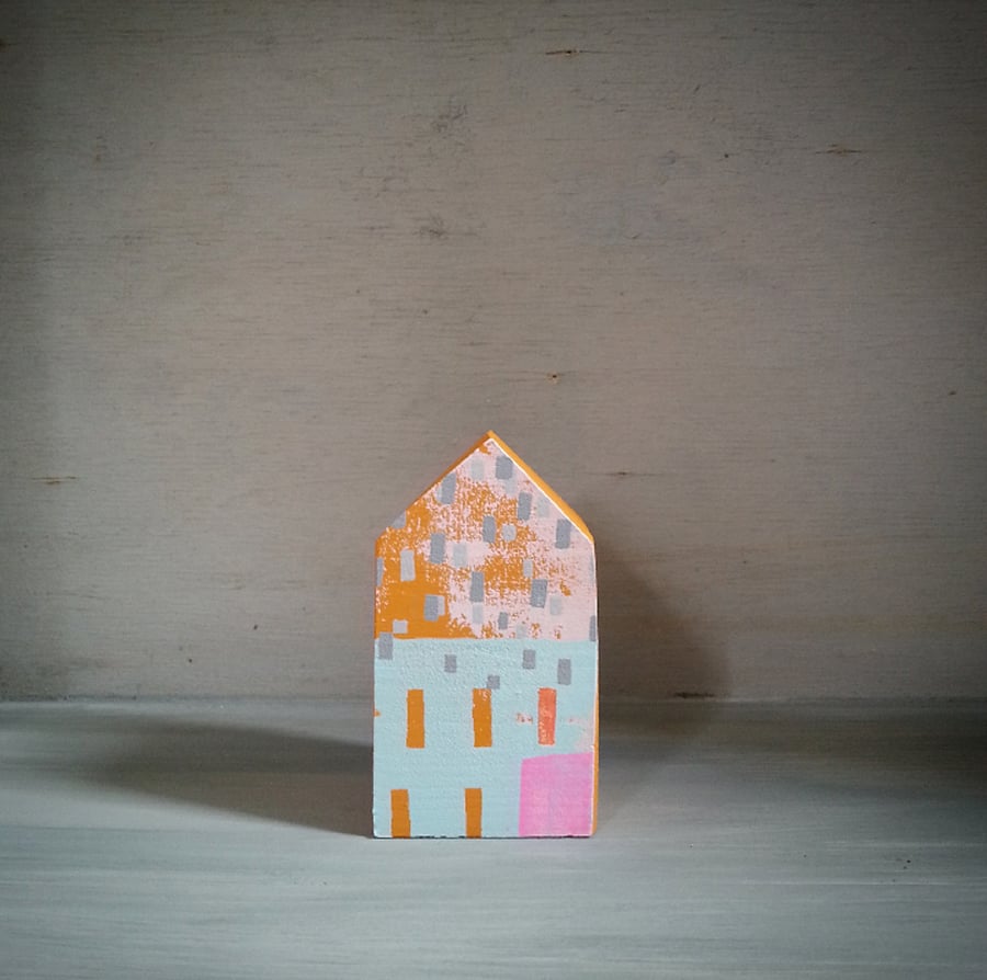 Miniature Wooden House, Little Printed House, House Sculpture, New Home