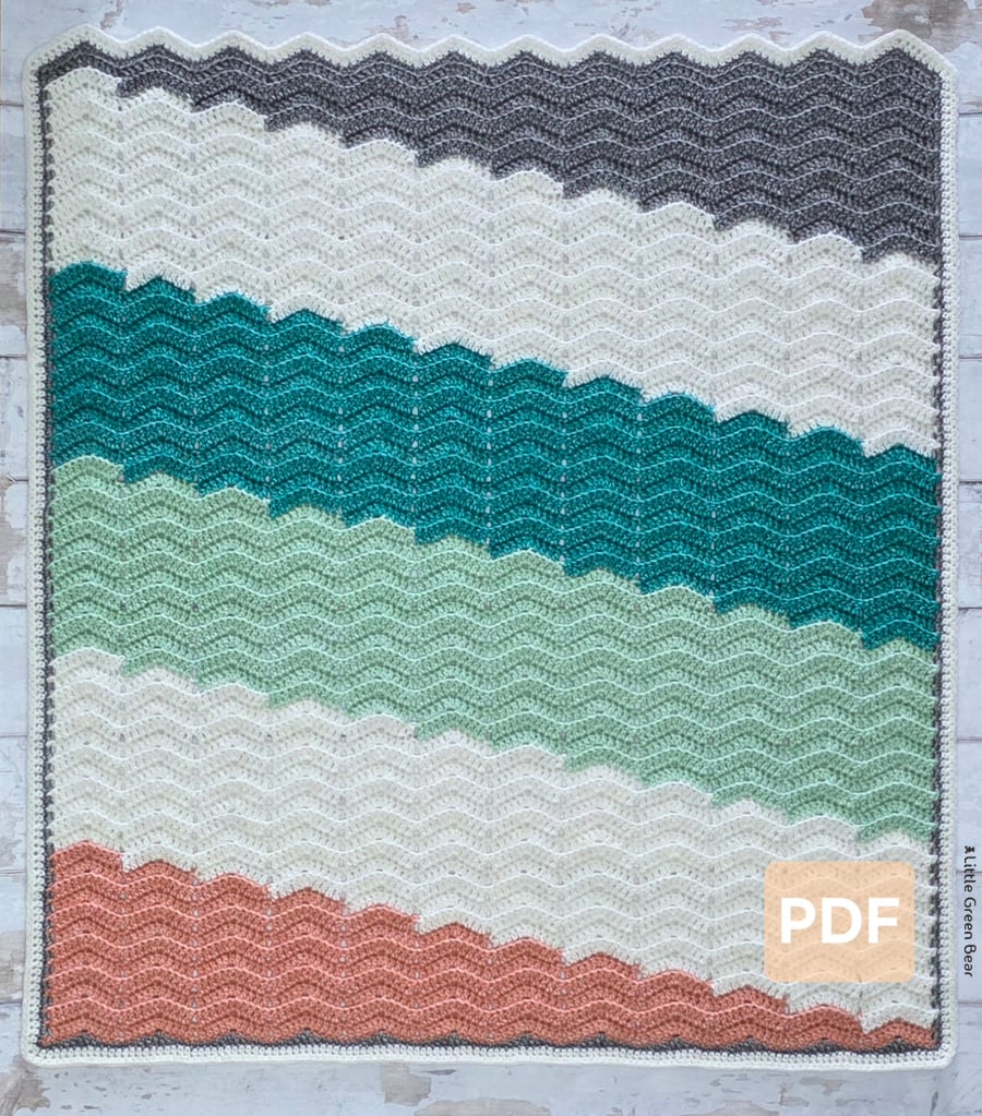 Baby Waves Ripple Blanket Crochet Pattern
