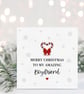 Love Christmas Card For Boyfriend, Festive Candy Cane Handmade Card - Image 3