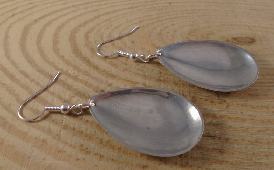 Upcycled Silver Plated Teaspoon Spoon Earrings SPE052115