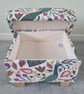 Storage Footstool Fryetts Peaocks Teal Fabric Ottoman Pouffe Birds Green - Image 3