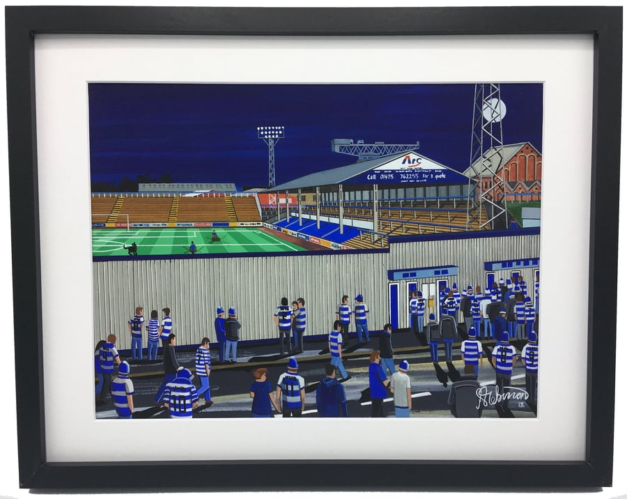 Greenock Morton F.C, Cappielow Park. High Quality, Framed Football Art Print.