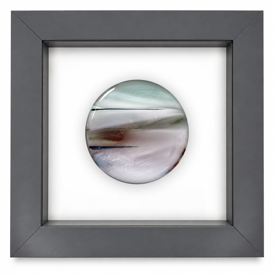 Framed fused glass rondel - L