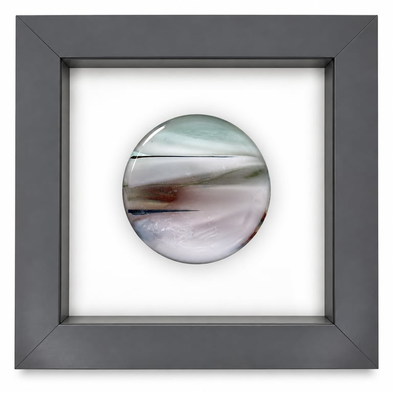 Framed fused glass rondel - L