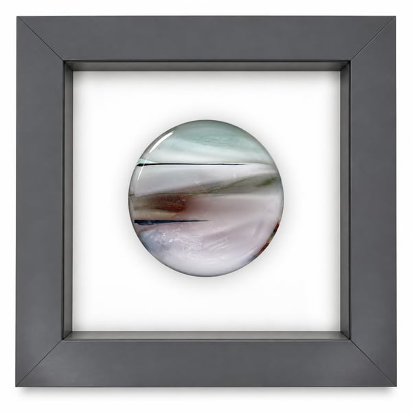 Framed fused glass rondel - L