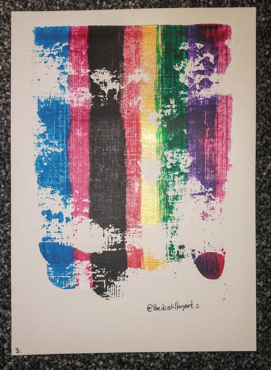 A5 BTS Inspired Abstract Acrylic Paint Pull