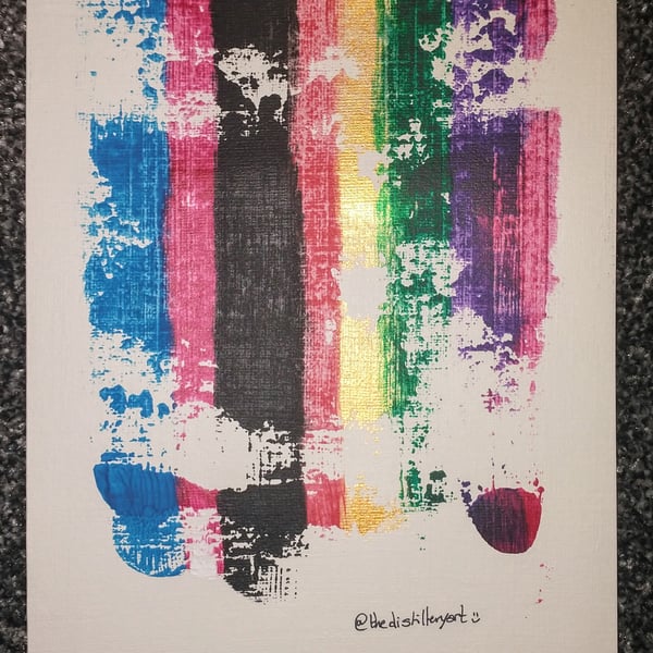 A5 BTS Inspired Abstract Acrylic Paint Pull