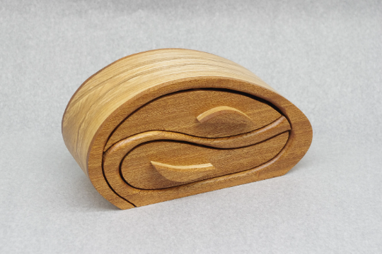 Handmade Wooden Trinket, Jewel Box. African Mahogany & Scottish Ash.