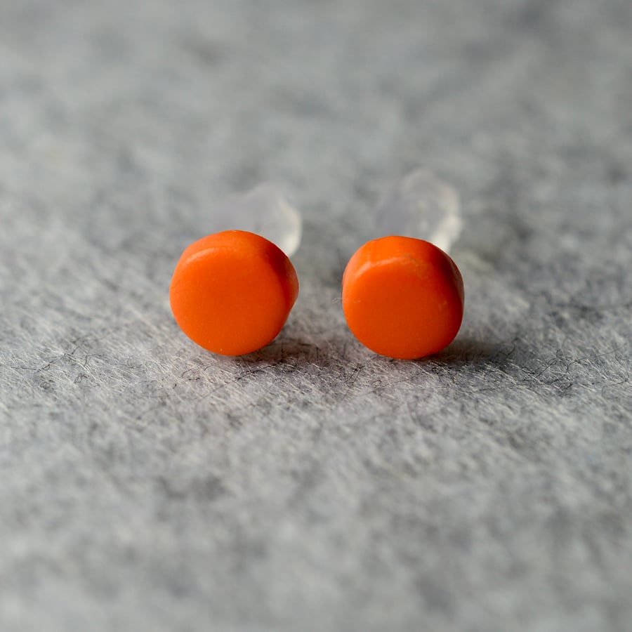 Orange Polymer Clay Earrings 