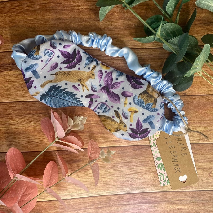 Hare Sleepmask Eye Mask for Sleep, cosy night in, gift for sleep, bedtime