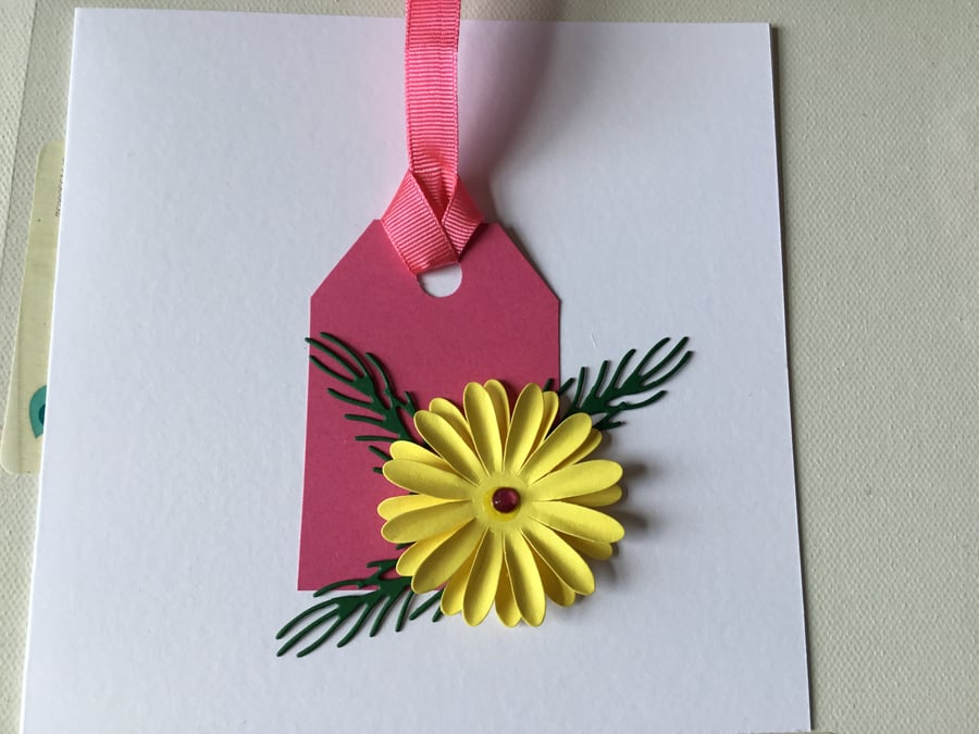 card for any occasion. Handmade flower. Any occasion card. 23029