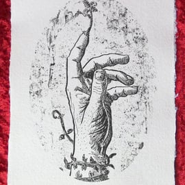 Sprout - Handmade Khadi Paper Giclée Print - David W. J. Lloyd - Hand, Vine