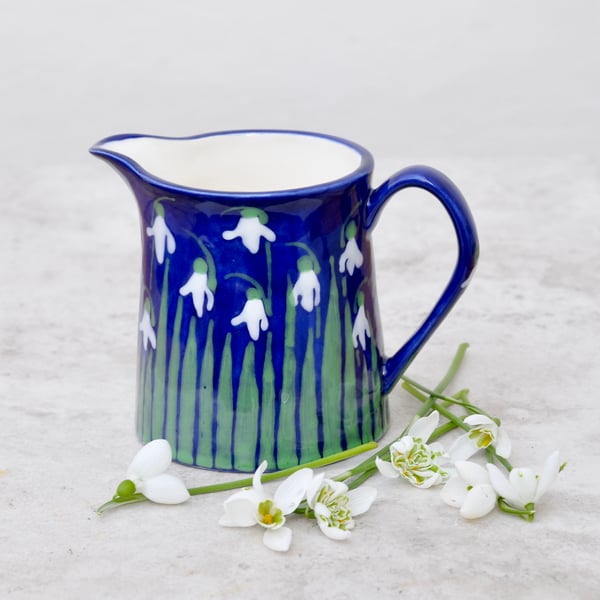 Snowdrop Milk Jug - Hand Painted