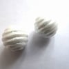 handmade lampwork glass beads, white glitter