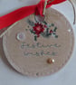 Christmas Card - Wreath With Red Poinsettias- Festive Wishes - Image 5