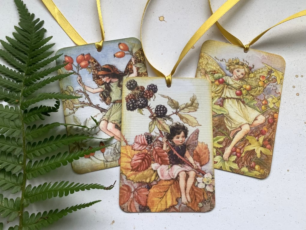 GIFT TAGS Vintage-style. Flower Fairies . 'Autumn 2 '.