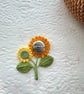 Handmade Crochet Sunflower Brooch, Flower Pin, Crochet Pin  - Image 5