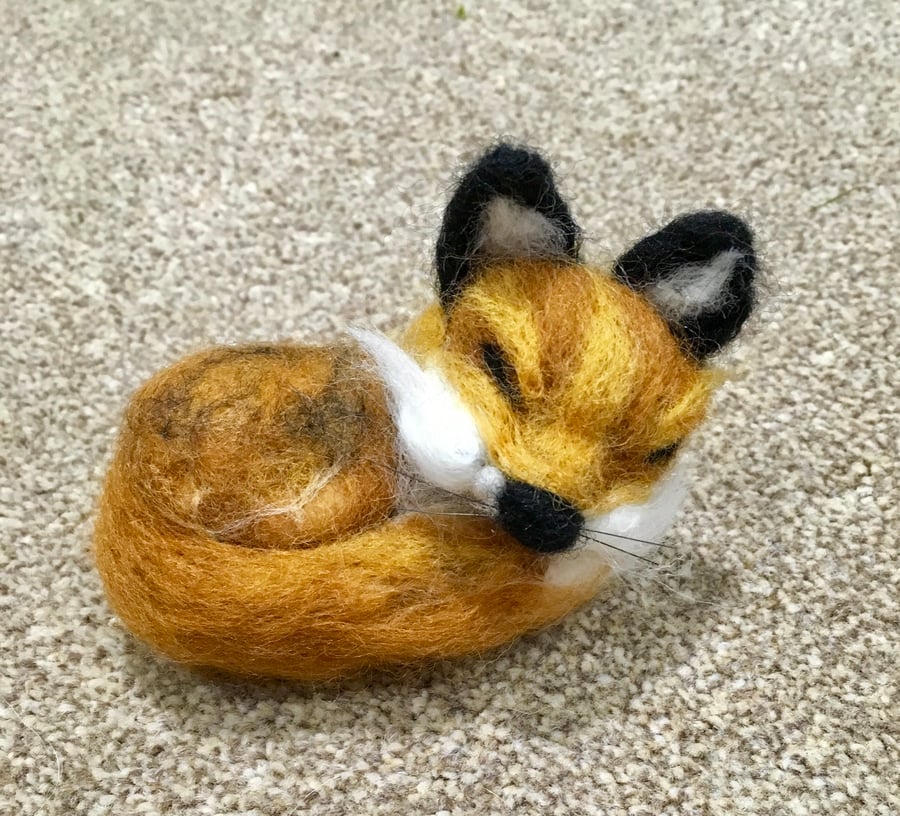 Fox needle felt sculpture animal gift 