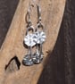 Unique Dangle Earrings, Silver Drop Earrings, Silver Disc Dangle Drop Earrings - Image 4