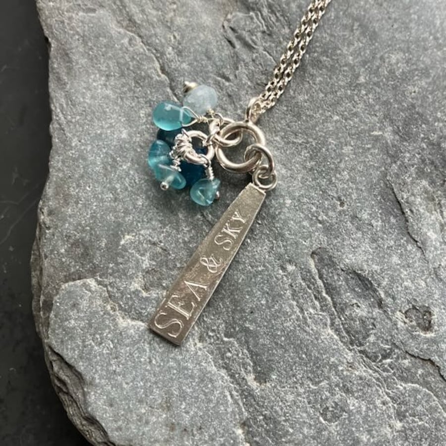 Sterling Silver Sea and Sky Pendant
