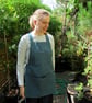 Harvesting Pouch Apron with Cross Back Straps for Gardeners. Teal Canvas - Image 2