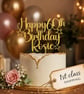 Personalised Happy Birthday Cake Topper Custom Cake Decoration with Any Name Age