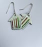Hand Enamelled Fine Stripe Beach Hut Earrings  - Image 8